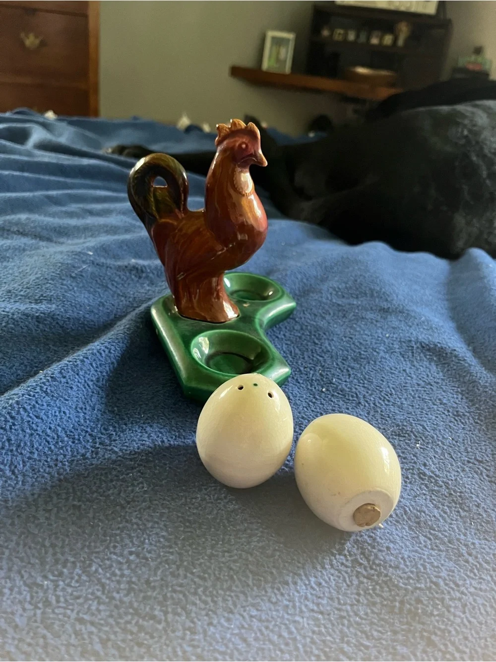Green CeramicChicken Salt and Pepper Shaker Set